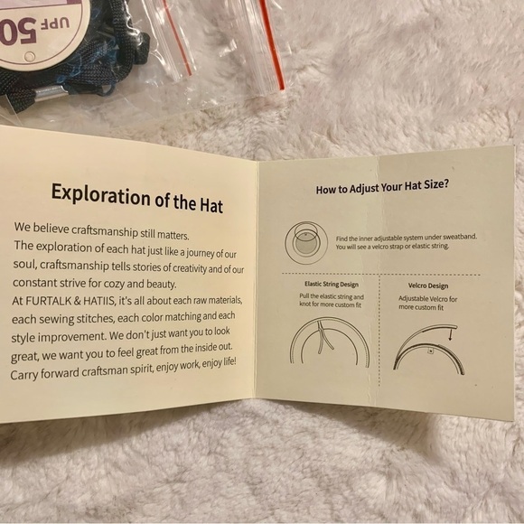 NEW Furtalk Straw Hat Navy Blue Bow Adjustable Size Detachable Chin Strap Paper - Picture 14 of 16